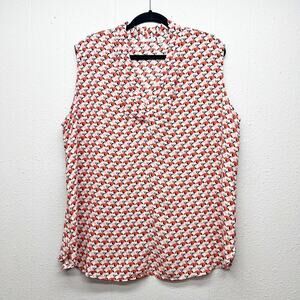 Halogen Floral Sheer Top Womens 18W Spring Relaxed Lightweight Workwear Dressy